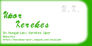 upor kerekes business card